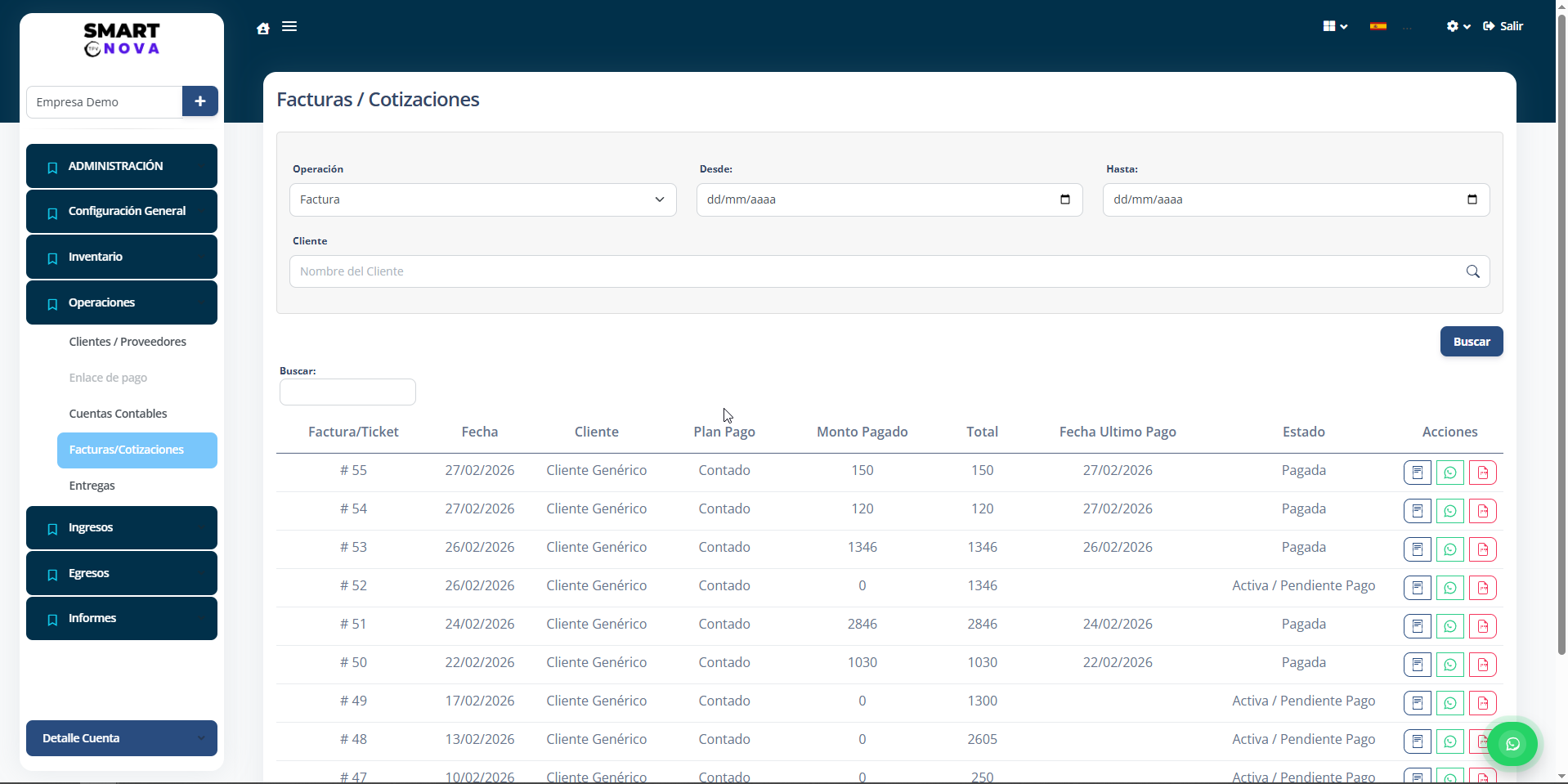 Facturas / Cotizaciones